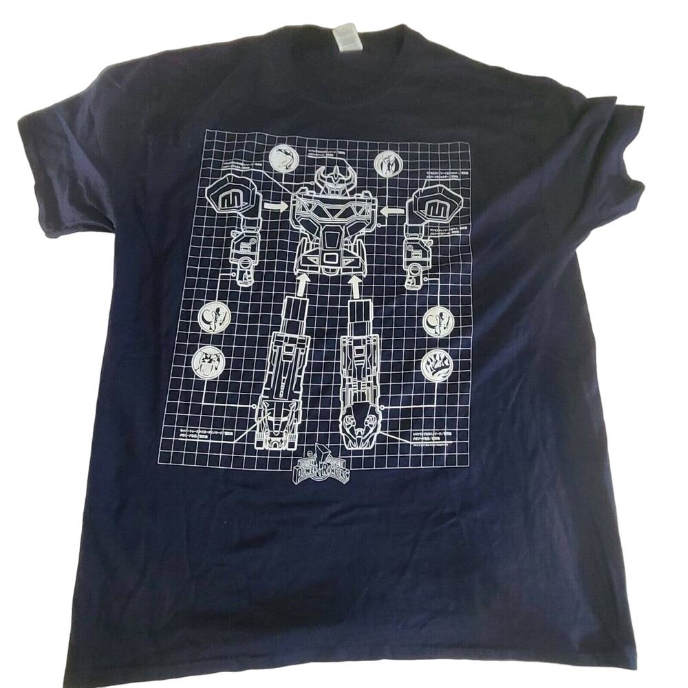 power rangers t shirts blue Fruit Ofthe Loom Tag SizeXL